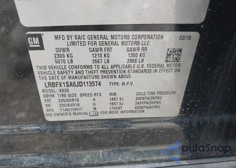 2018 Buick Envision Essence z USA, uszkodzony, nr VIN LRBFX1SA6JD113574